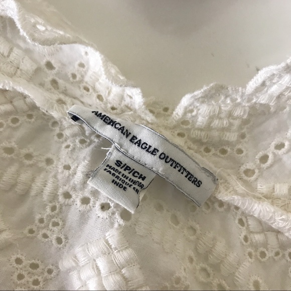 AE White Eyelet Embellished Boho Sleeveless Tank - Picture 7 of 8